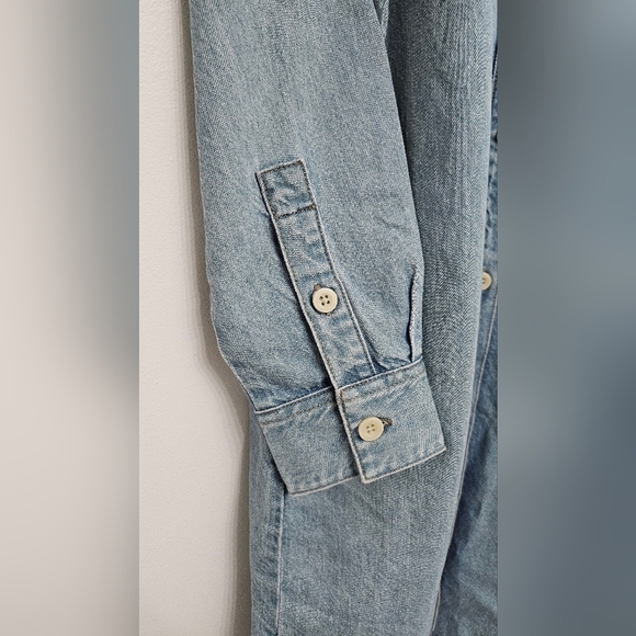 LEE Women's Legendary Long Sleeve Light Wash Denim Dress Size Medium - Picture 10 of 10